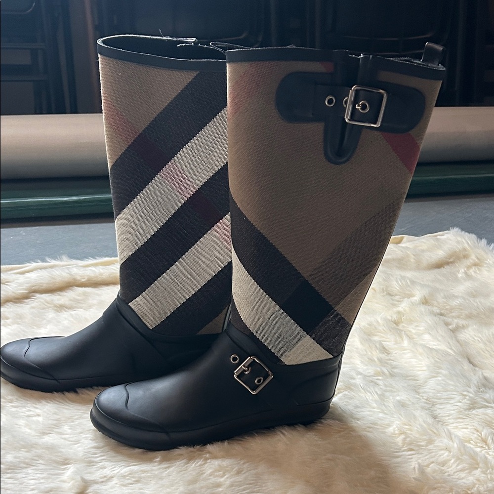 Burberry Plaid Rain Boots (original $750)